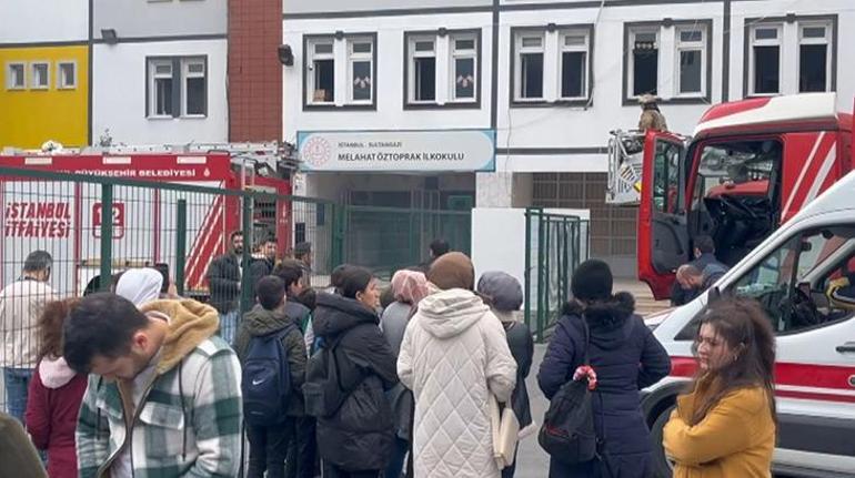 Sultangazide ilkokulda yangın Okul tahliye edildi