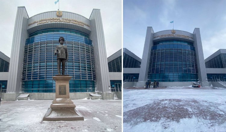 Astanadaki Milli Savunma Universitesi Nazarbayevin Anitini Kaldirdi