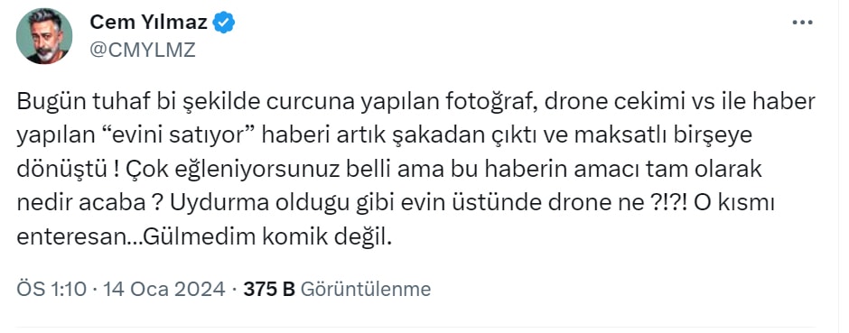 Cem Yilmazi Kizdiran Ev Haberi Gulmedim Komik Degil