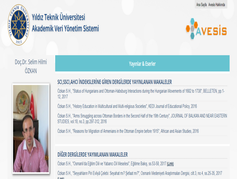 Yıldız Teknik Üniversitesi Akademisyenine Sahtecilikten Suçlama: Yargılama Yolda SSCI endekslerinde taranmayan yayınlarının AVESİS'te görünümü
