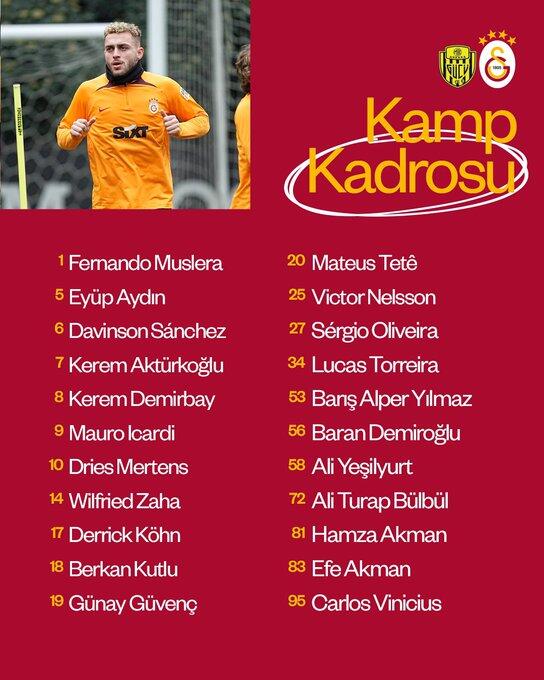 Galatasarayin Kamp Kadrosu Belli Oldu