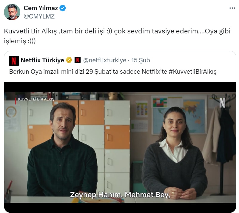 Cem Yilmazdan Muazzam Bir Tebrik Yorumu