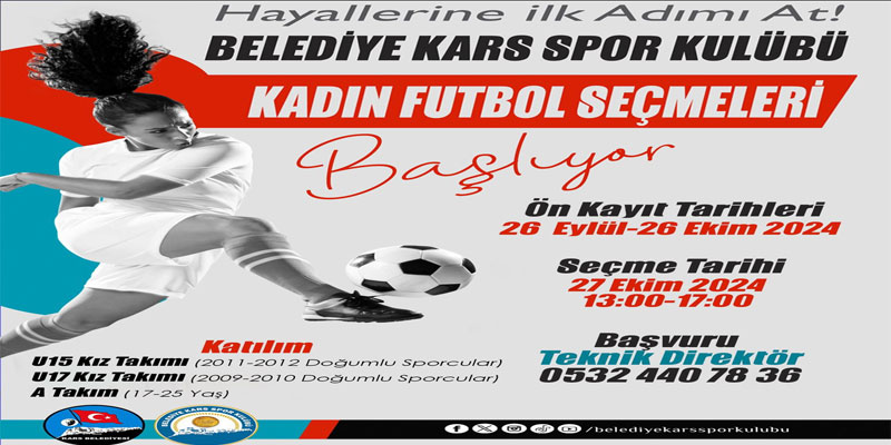 Kars Belediyesi Spor Kulübü’nden Kadın Futbolunda Yıldız Adaylarına Destek Amacı