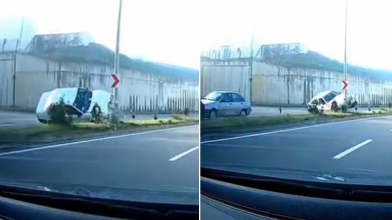 Otomobil Elektrik Direğine Çarptı: Sürücü Hafif Yaralandı Kaza Bartın-Karabük Yolu