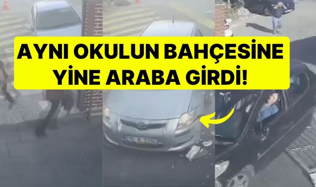 İzmir’deki Okulun Bahçe Duvarına Giren Araç Güvenlik Kamerasına Yakalandı Geçtiğimiz
