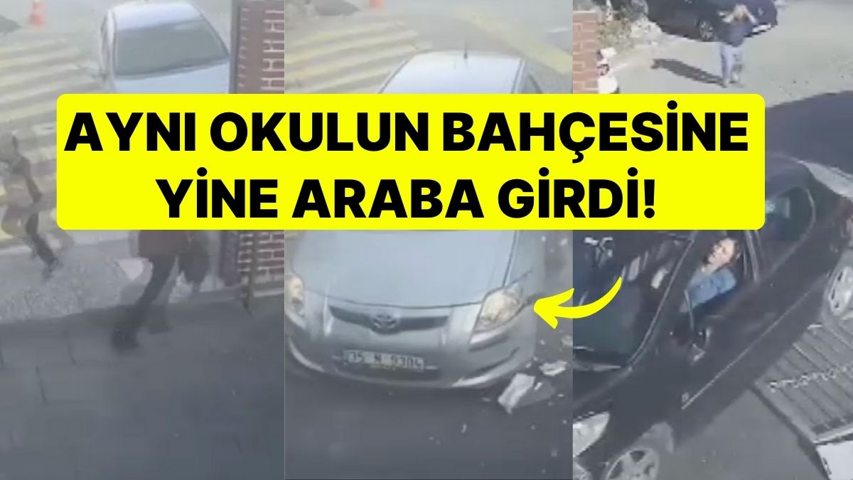 18 Gun Sonra Yine Okul Bahcesine Araba Daldi