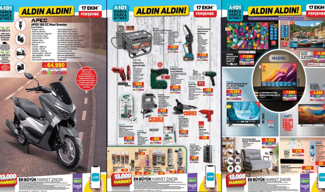 A101 Market’te Ekim ayı boyunca devam eden indirimler, 17 Ekim