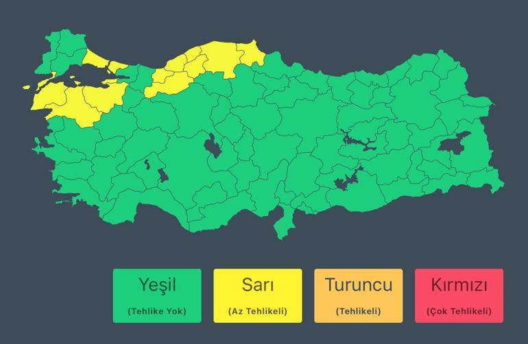 Afet ve Acil Durum Yönetimi Başkanlığı, 12 Şehre "Şiddetli Sağanak" Uyarısı Yaptı. AFADdan 12 kente sağanak uyarısı