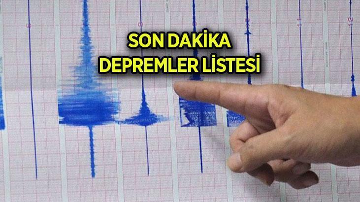 SON DAKİKA DEPREM HABERİ: Az önce meydana gelen deprem ile