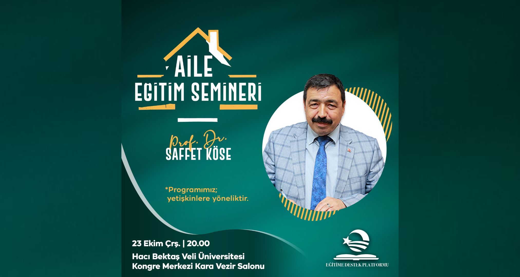 Aile Eğitim Semineri İçin Nevşehir’e Prof. Dr. Saffet Köse Geliyor