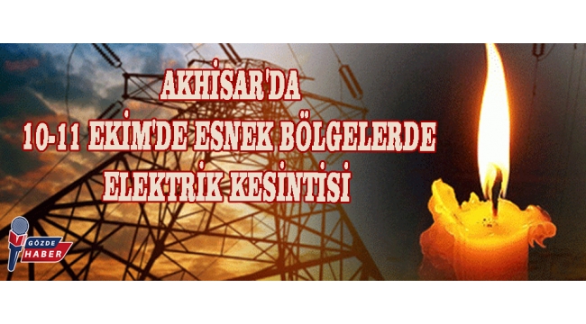 Akhisar’da Elektrik Kesintileri PlanlanıyorHaberin BaşlıklarıAkhisar’da Elektrik Kesintileri Planlanıyor10 Ekim 2024,