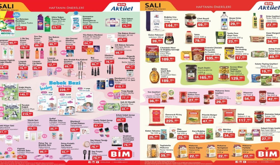 BİM Market 22 Ekim 2024 Salı Aktüel Ürünler Fiyat Listesi