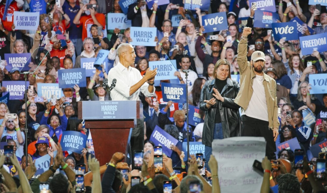 Eminem, Kamala Harris’e Destek Verdi: Obama ile Detroit’te Sahneye Çıktılar
