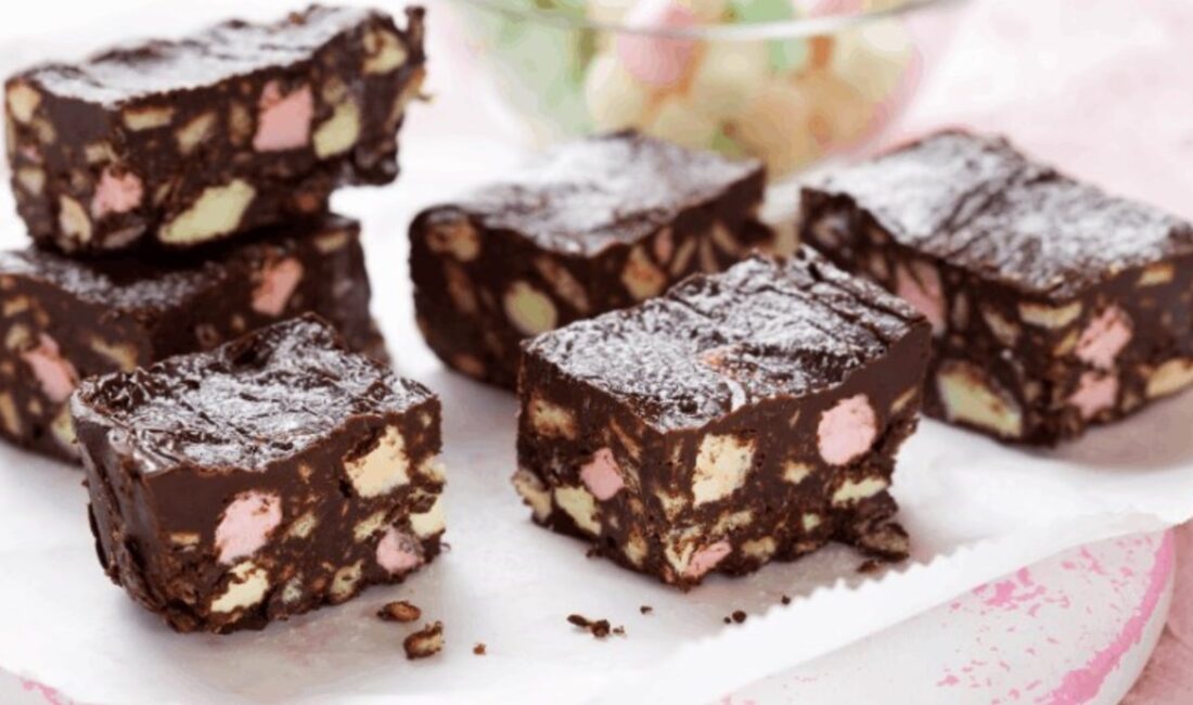 Evde Chocolate Rocky Road TarifiHaberin BaşlıklarıEvde Chocolate Rocky Road TarifiChocolate