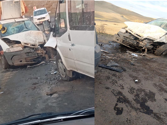 Öğrenci Servisi ile Kamyonet Kafa Kafaya Çarpıştı: 7 Yaralı Kaza