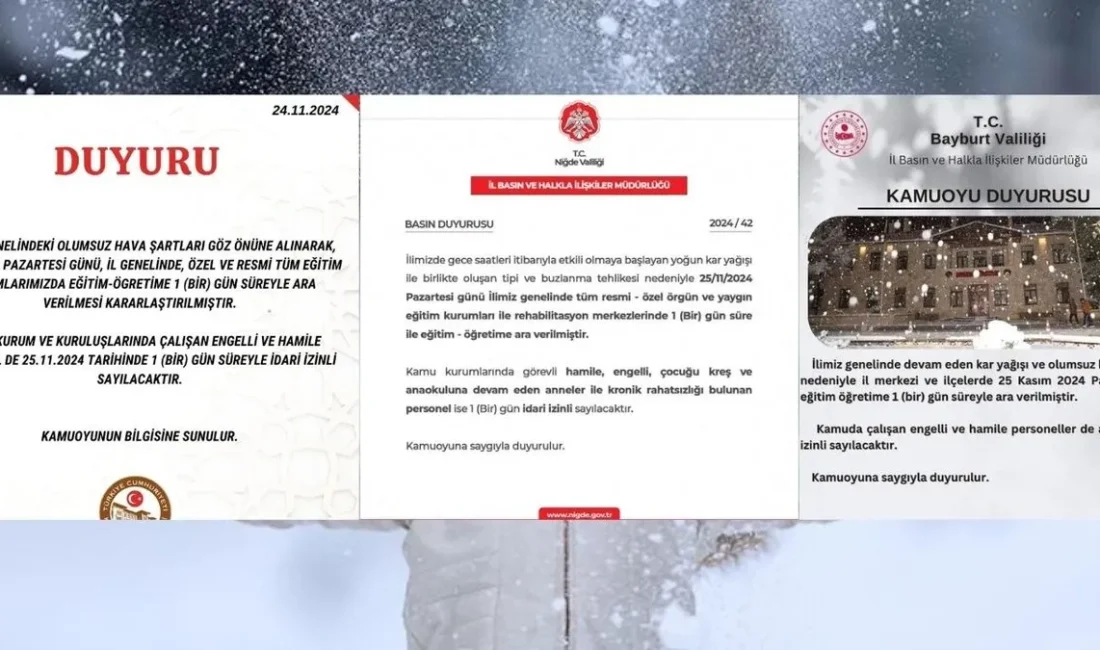 18 Şehirde Kar Tatili! Yarın Okullar Tatil Mi? Meteoroloji Genel
