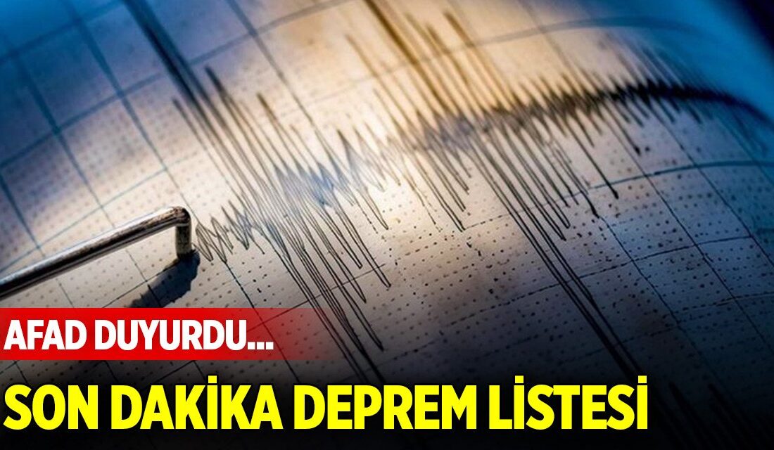 Son 24 Saatte Meydana Gelen Son Depremler Bugünün Depremleri Bugün