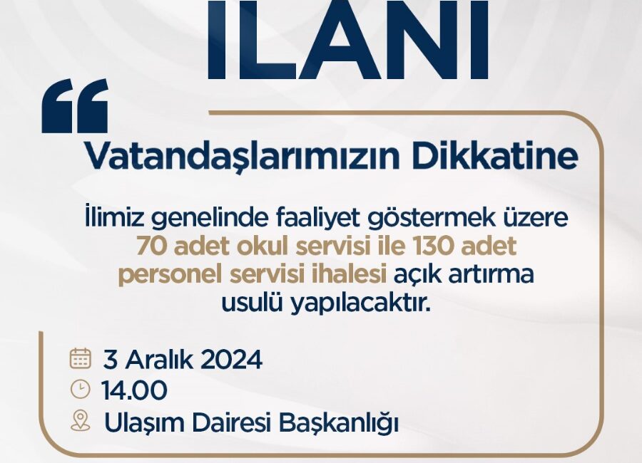 Hatay Büyükşehir Belediyesi, 200 Servis Araç İçin İhaleye Çıkıyor Hatay