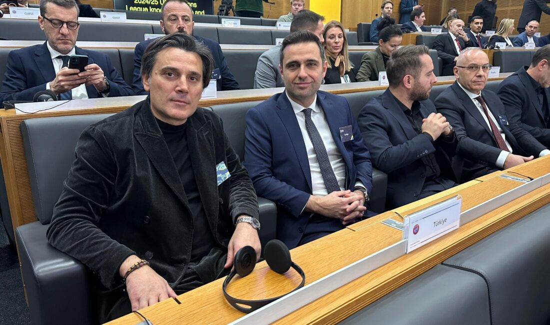 Ceyhun Kazancı ve Vincenzo Montella, UEFA Uluslar Ligi play-off kurasını