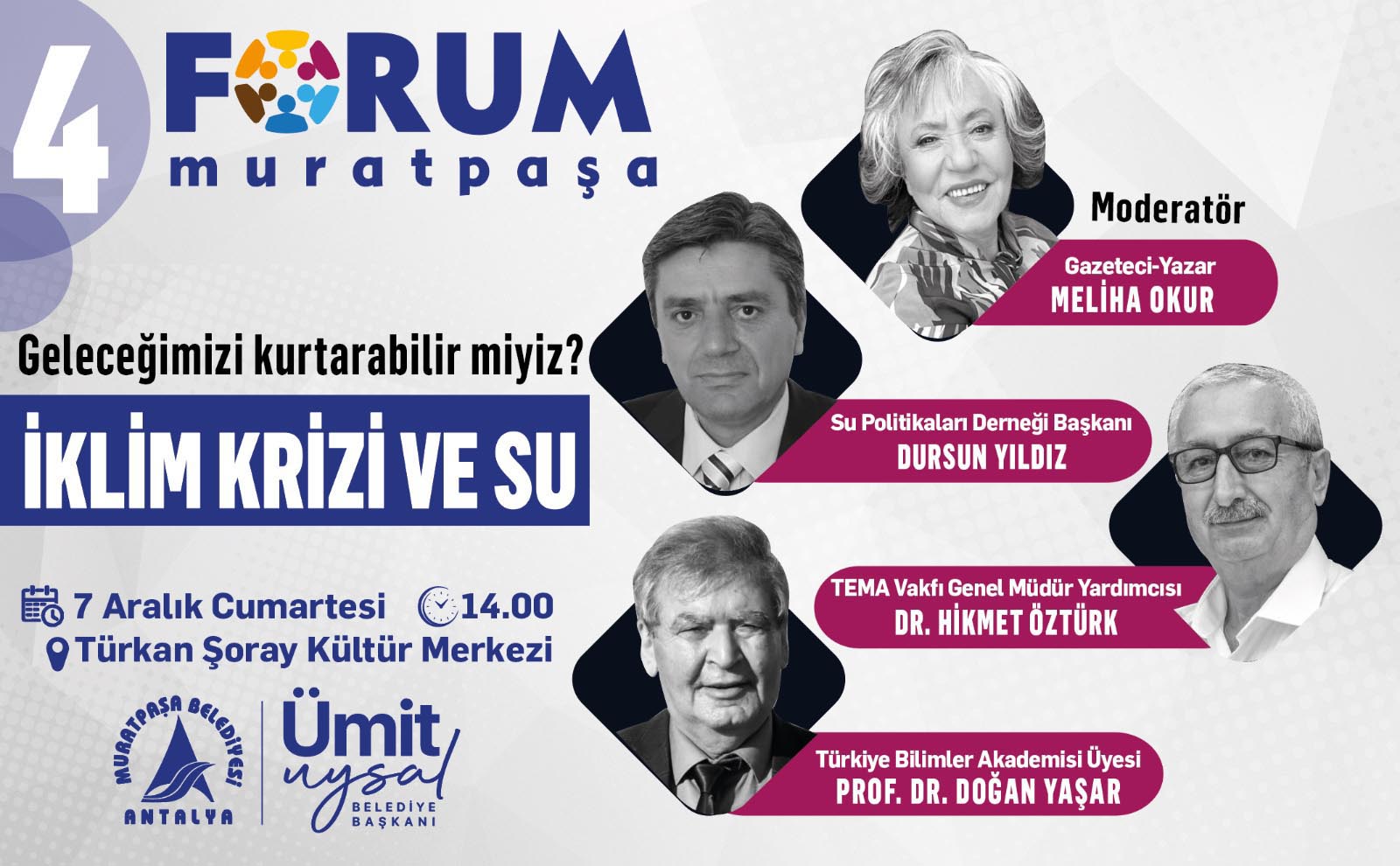 Su Politikaları ve İklim Değişikliği Forumu Türk​ekonosu’n​ da Düzenlenecek Muratpaşa