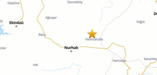 Nurhak İlçesinde 3,3 Büyüklüğünde Deprem Meydana Geldi Depremler, Nurhak ilçesinde