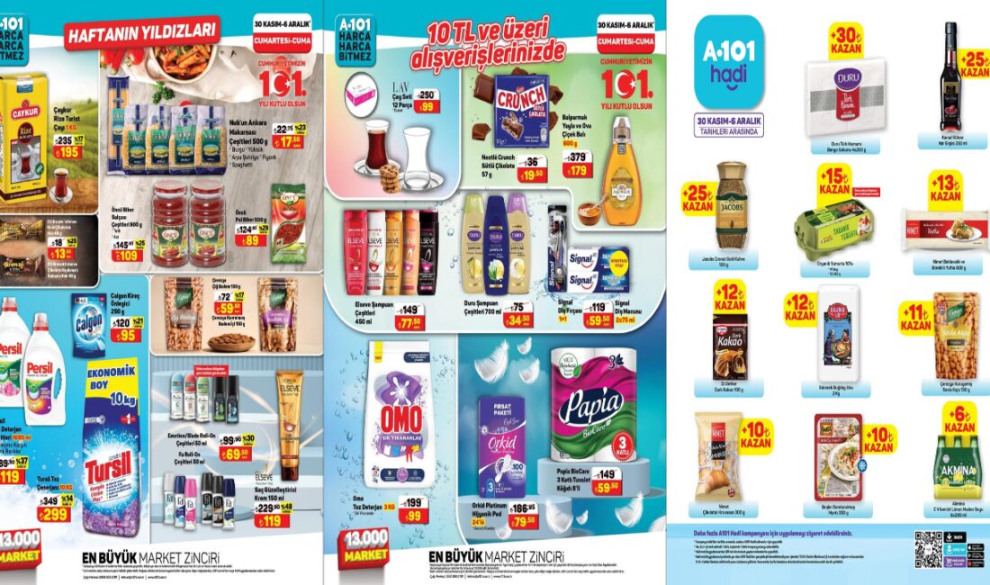 A101 Market İndirimlerinde Devam Ediyor: 30 Kasım-6 Aralık 2024 Aktüel
