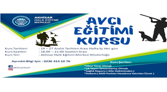 Avcı Eğitimi Kursuna Katılım İçin Son Başvuru Tarihi Belli OlduHaberin