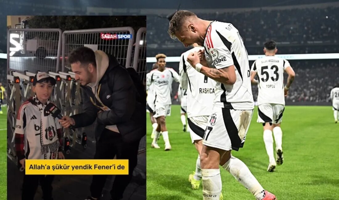 Küçük Beşiktaş Taraftarı Derbi Zaferini Kutluyor: "Allah’a Şükür Fener’i Yendik!"