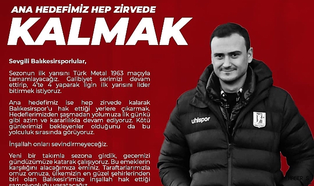 Balıkesirspor Liderlik Yolunda Emindir Sercan Adın, Hedeflerine Odaklandıklarını Belirtti Sercan
