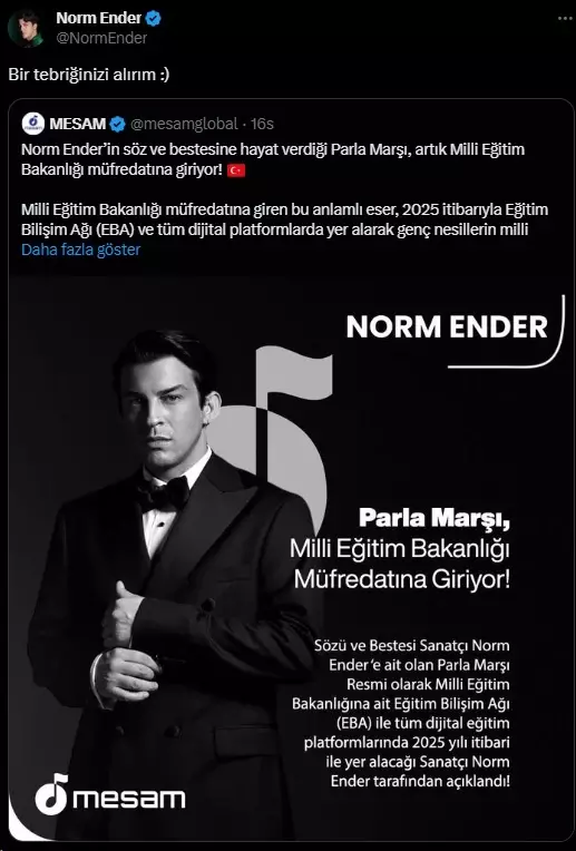 Norm Ender In Parla Marsi Milli Egitim