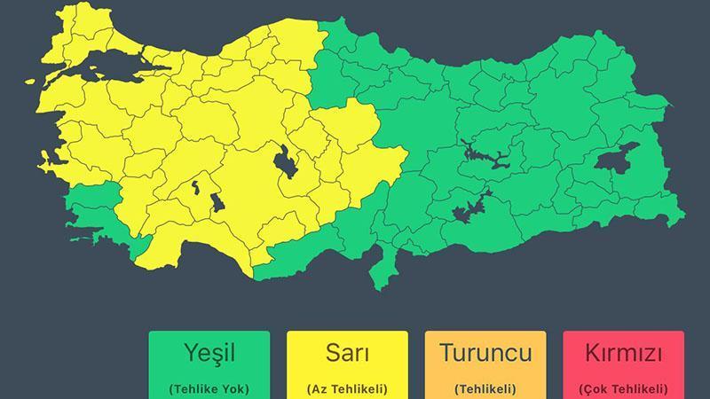 38 İlin Fırtına ve Yağış İçin Sarı Kodlu Uyarısı YapıldıHaberin