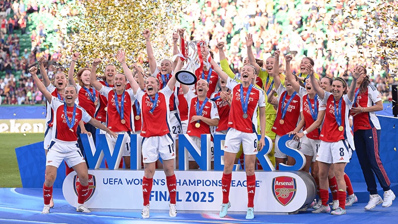 Arsenal Kadın Futbol Takımı, UEFA Kadınlar Şampiyonlar Ligi’nde Şampiyon Oldu