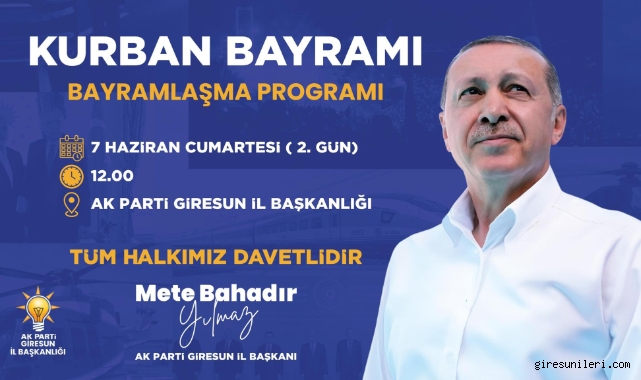 AK Parti Giresun İl Başkanlığı’nda Bayramlaşma Programı YapılacakHaberin BaşlıklarıAK Parti