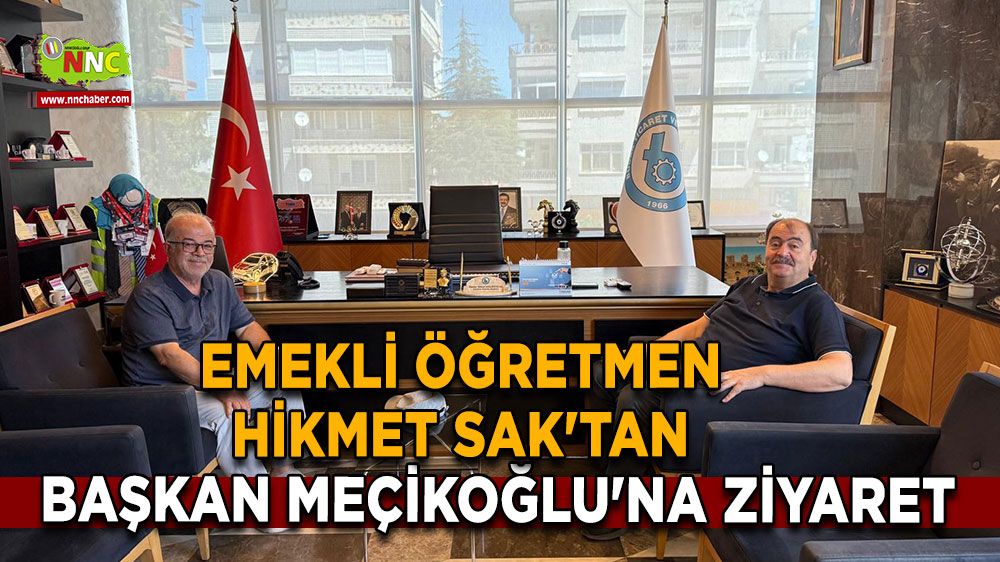 Emekli Öğretmen Hikmet Sak, Ticaret ve Sanayi Odası Başkanını Ziyaret