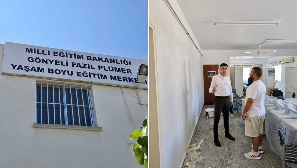 Gönyeli Fazıl Plümer Yaşam Boyu Eğitim Merkezi’nde Yenileme Çalışmaları Devam