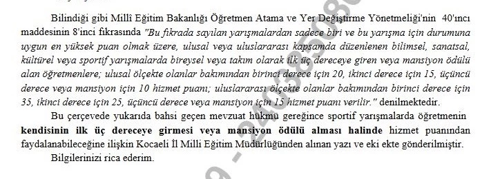 MEB'in Resmi Yazısı