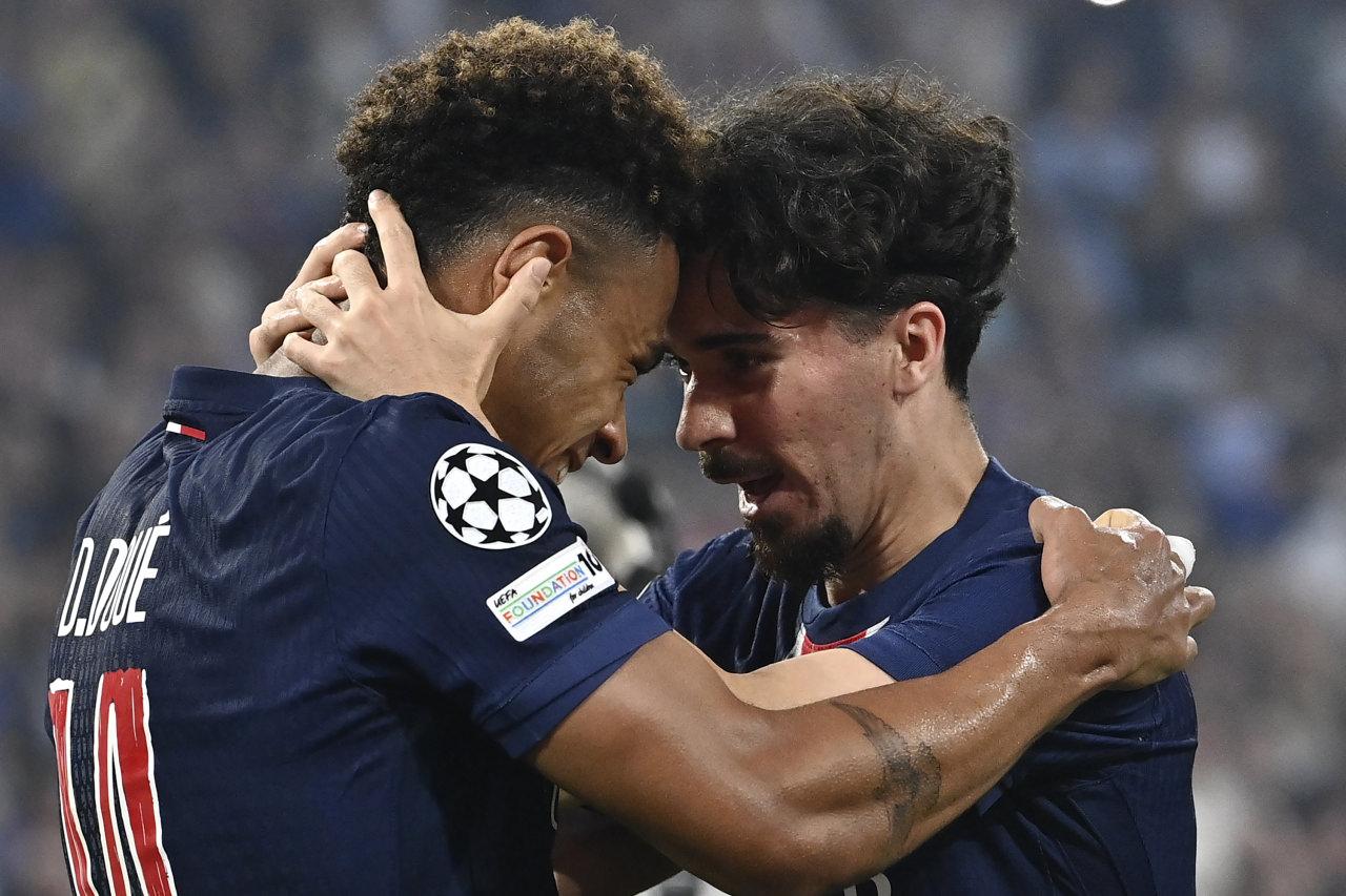 Desire Doue ve Vitinha (PSG-Inter maçından bir kare)