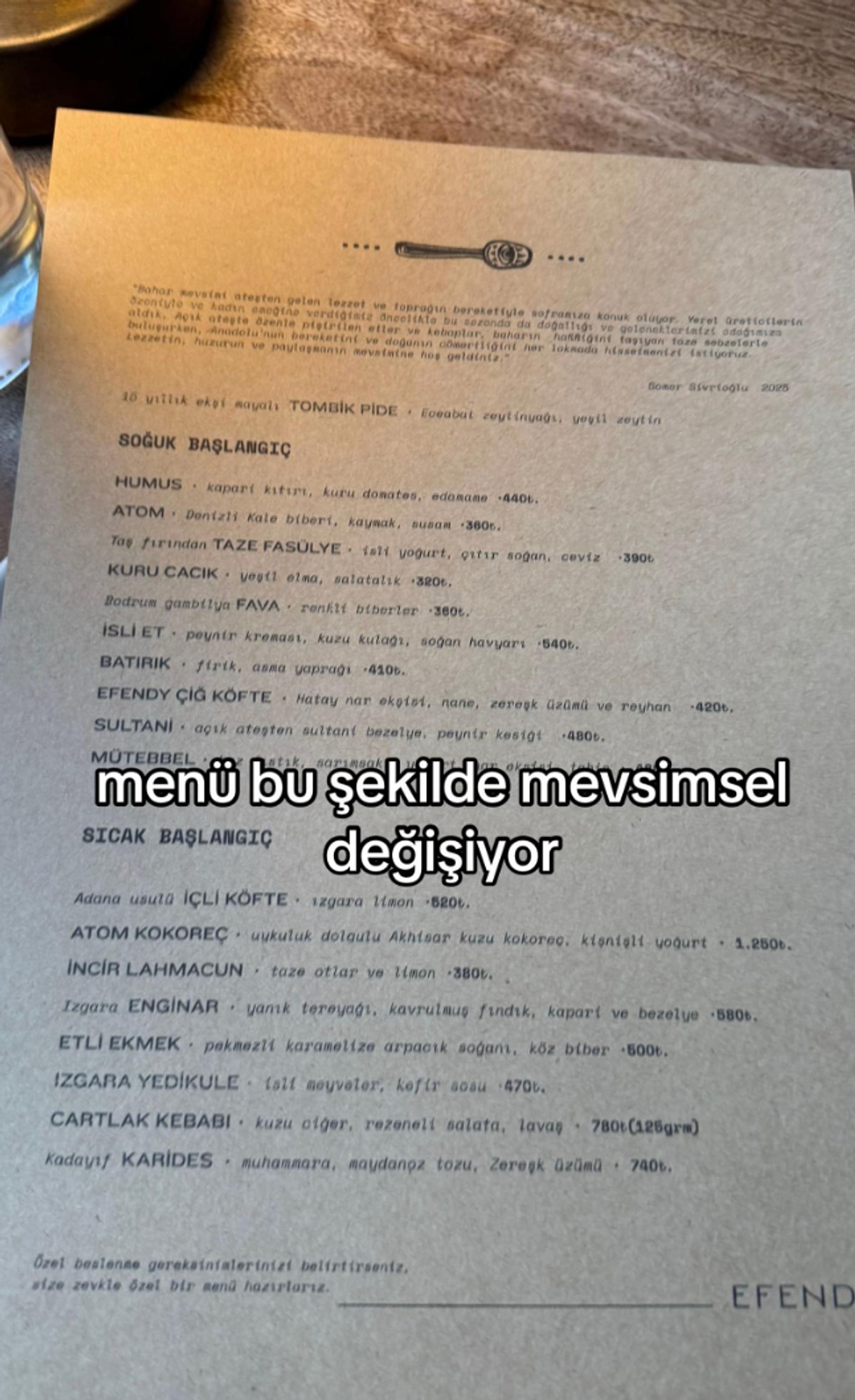 Somer Sefin Restoran Fiyatlari Tartismalara Yol Acti Menu Cagrisim Yaratti