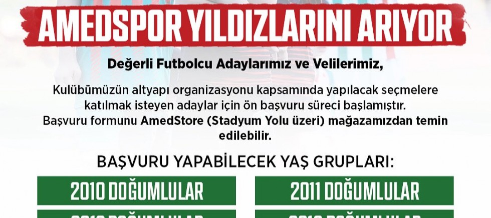 Amedspor Seçmeleri: Futbol Tutkunları İçin Büyük Fırsat Amedspor, genç yetenekleri