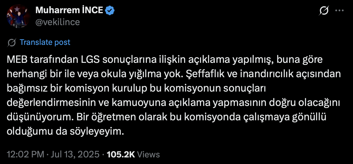 MEB Açıklaması