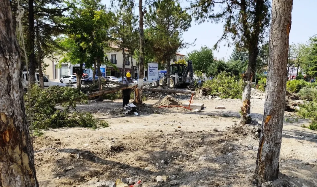 Son Dakika: Eskişehir’de Ağaç Kesimi Tartışmaları Çifteler Cumhuriyet Meydanı’nda Yenileme