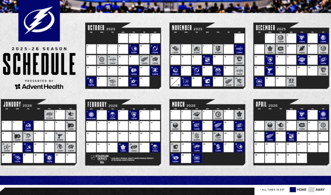 Tampa Bay Lightning 2025-26 Sezon Takvimini Açıkladı Yeni Sezonun Başlangıcı