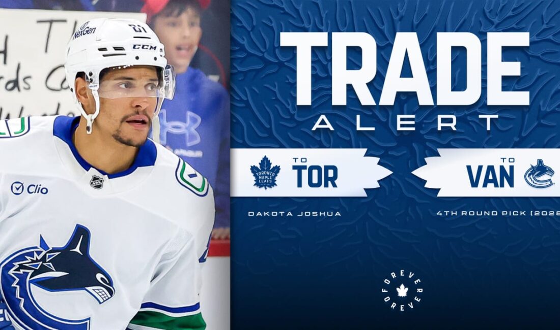 Toronto Maple Leafs Dakota Joshua’yı Vancouver Canucks’tan Aldı Dakota Joshua’nın