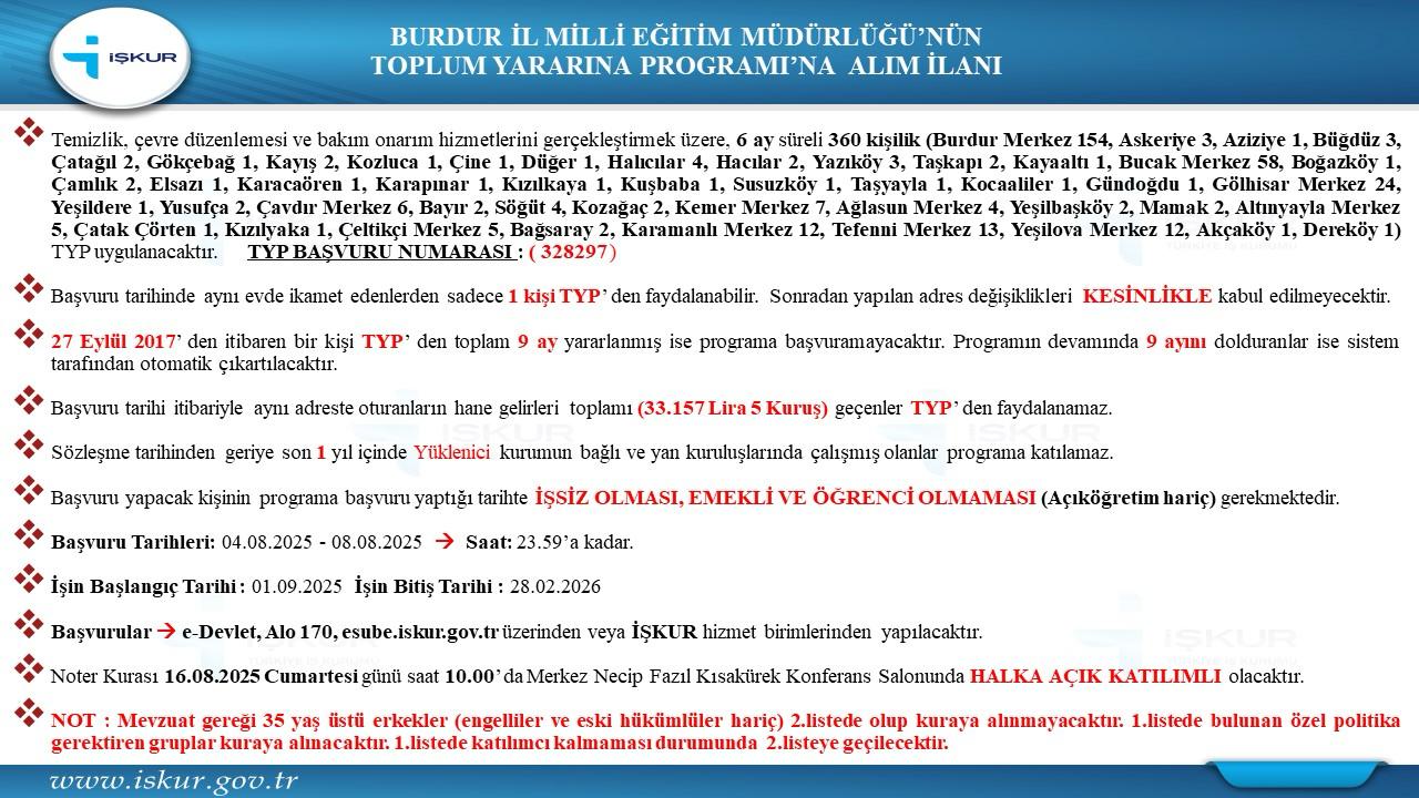 Temizlik Personeli Alımı