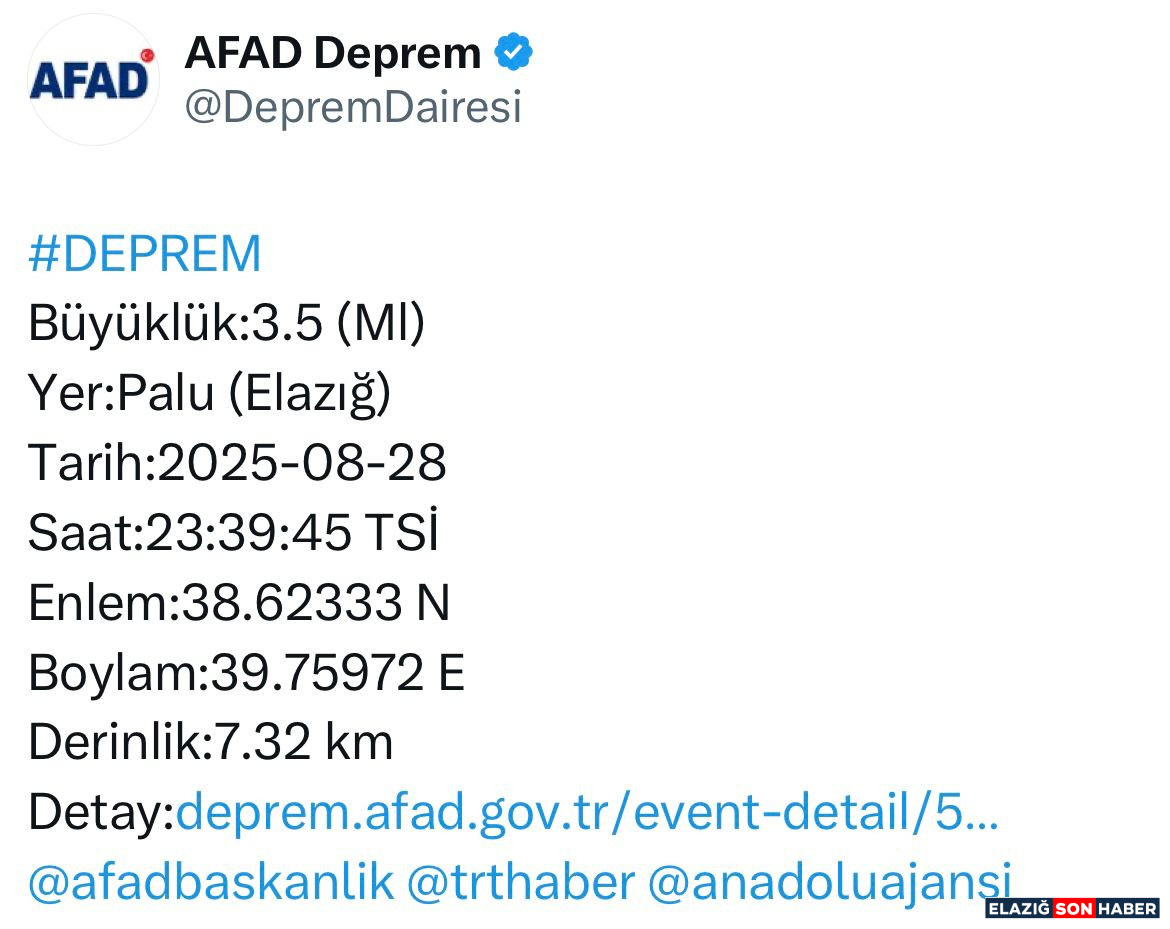 Elazığ'da deprem sonrası görüntü