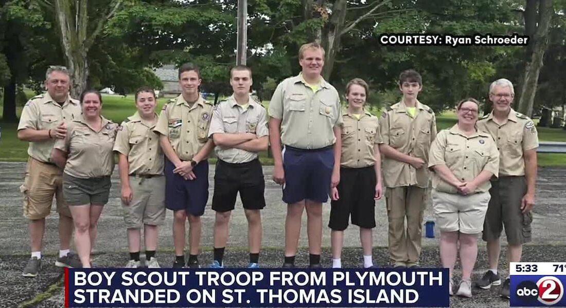 Boy Scout Troop 851 Stranded on St. Thomas Island Due