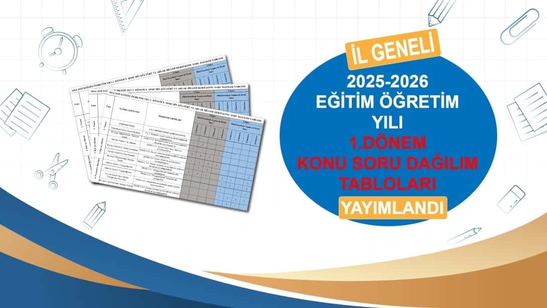 2025-2026 Eğitim Öğretim Yılı Ortak Yazılı Sınavları Hakkında Bilgilendirme Yeni