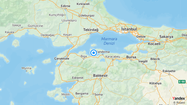 Marmara Denizi’nde 3.1 Büyüklüğünde Deprem Deprem Bilgileri Bugün Türkiye saati