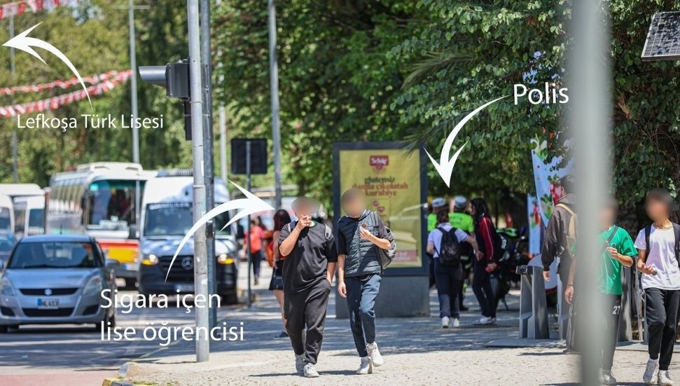 Lefkoşa Okul Önlerinde Sigara Kullanım Sorunu: Fotoğraflar Hayli Kaygı Verici