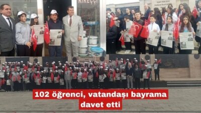 Cumhuriyetin Kuruluşunun 102. Yıldönümü Keşan’da Coşkuyla Kutlandı Öğrenciler Bayrak ve